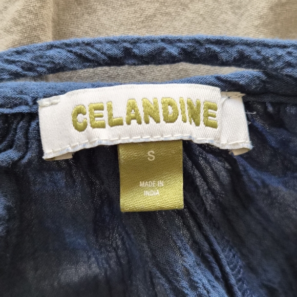 Anthro Celandine Tie Strap Ruffled Gauze Wide Leg Jumpsuit - Picture 9 of 9